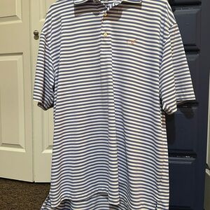Peter Millar Blue Striped Men's XL Polo